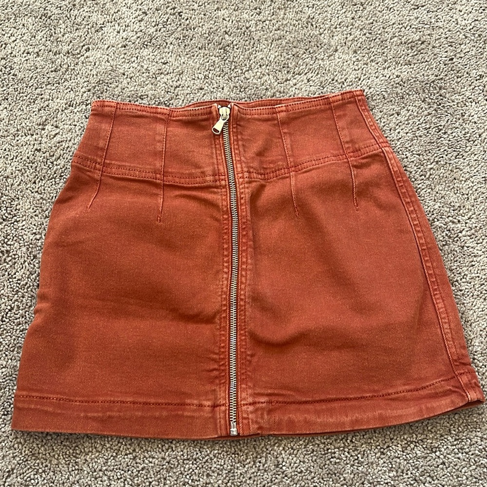 Free People Zipper Mini Skirt